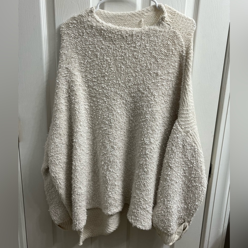 Free People Cream Textured Women's Sweater